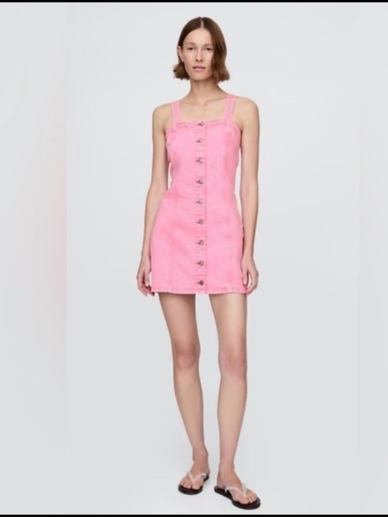 GAP Dresses & Skirts - 🌸💕 GAP Hot Pink Button-Front Mini Dress M